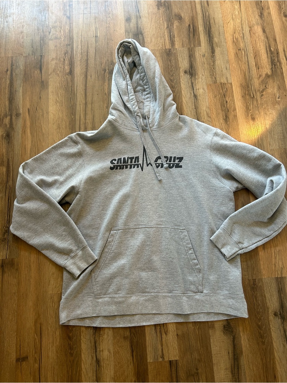Santa Cruz Skateboards Light Gray Pullover Hoodie with Black Logo